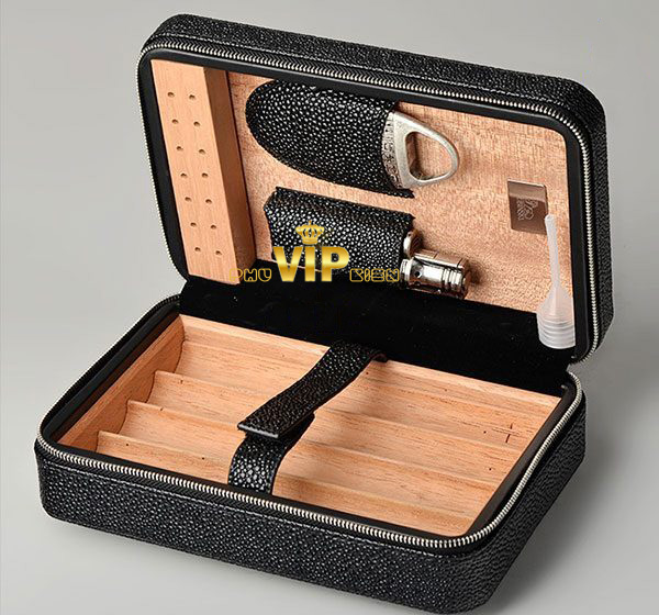 Hộp giữ ẩm xì gà có dao cắt và bật lửa XJ-T113