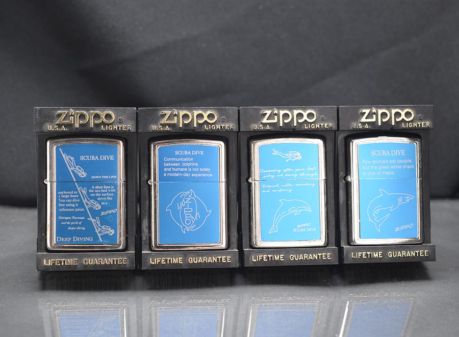 Set Zippo 1994 gồm 4 cây chủ đề thợ nặn biển