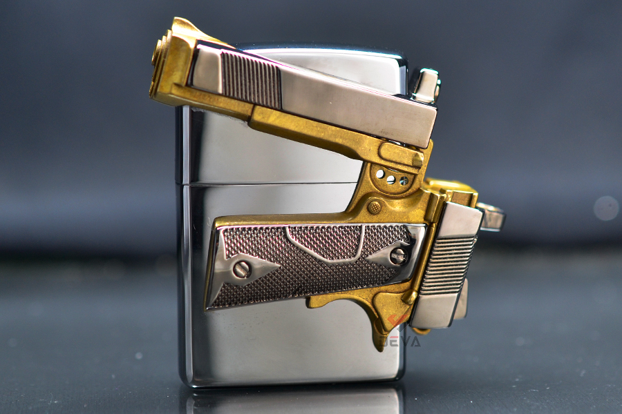 Zippo xuất Nhật Ốp Cây Súng Ngắn Colt M1911 3D