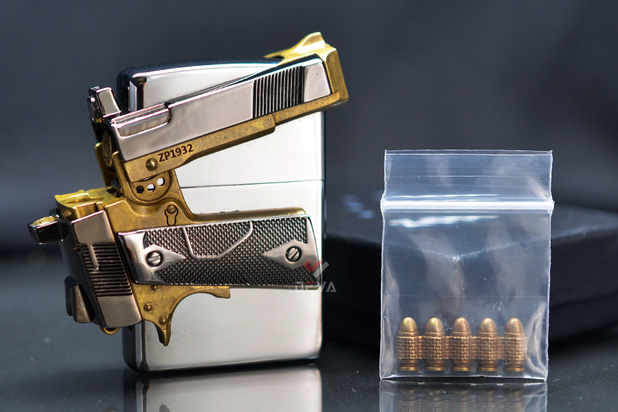 Zippo xuất Nhật Ốp Cây Súng Ngắn Colt M1911 3D