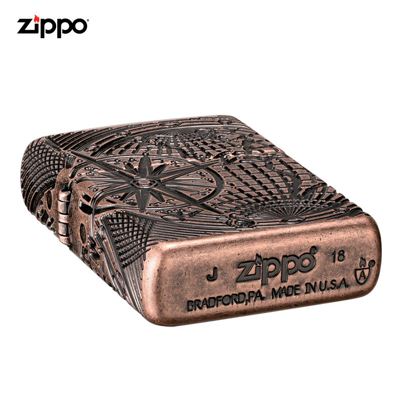 Zippo Armor đồng cổ khắc chìm bản đồ Thế Giới