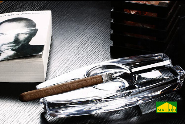 Gạt tàn xì gà pha lê 2 điếu Cohiba SL100