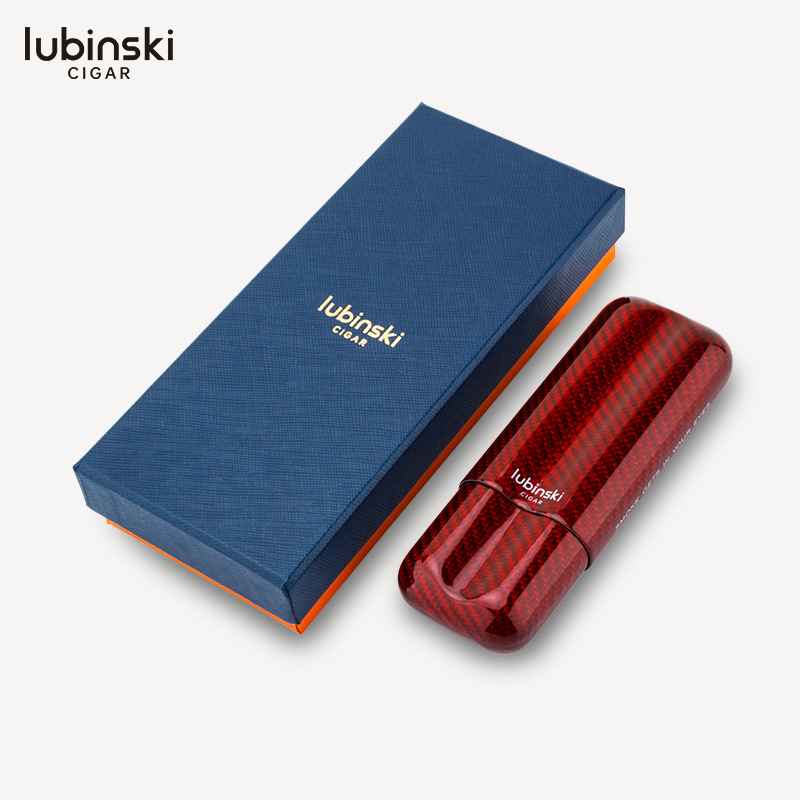 Ống đựng cigar carbon 2 điếu Lubinski YJA-70003