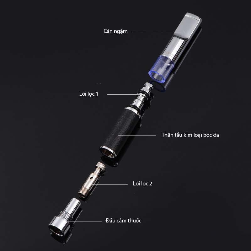 Tẩu lọc kép bọc da các cỡ Zobo ZB-496