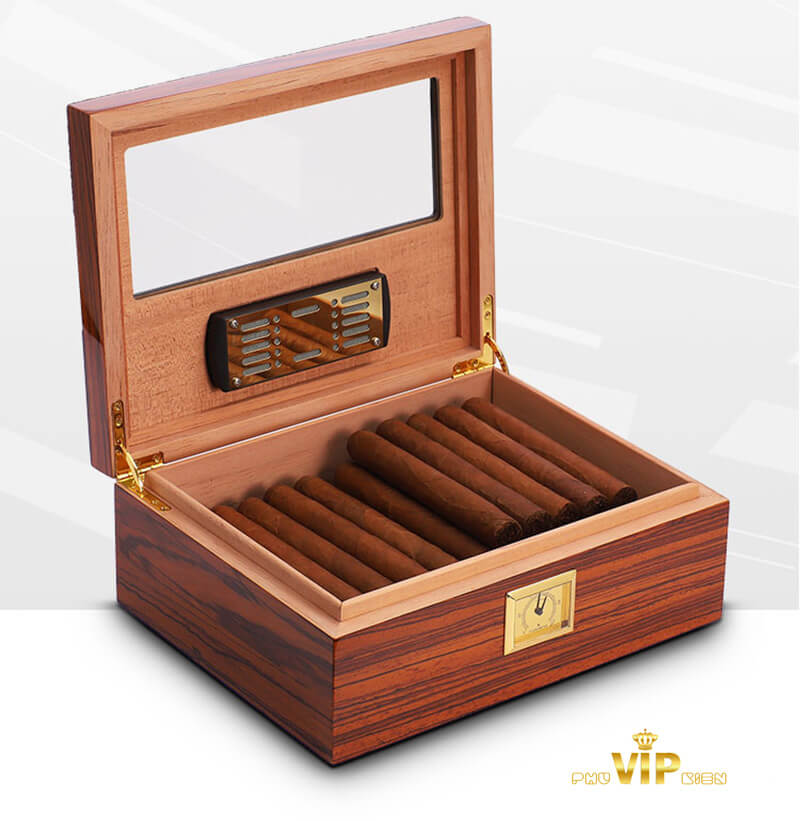 Gợi ý 4 mẫu thiết kế hộp ủ xì gà Lubinski nâu vàng sang xịn