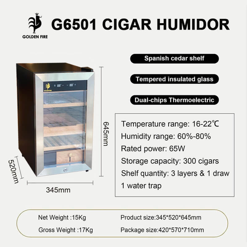 Tủ cắm điện bảo quản xì gà cao cấp Golden Fire G6501