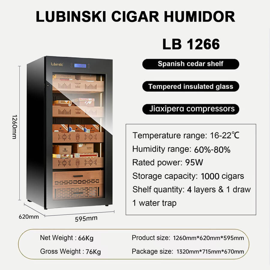 Tủ giữ ẩm bảo quản cigar Lubinski RA 668