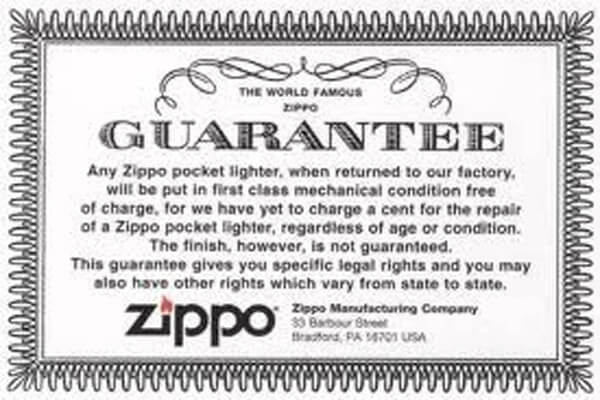 Hiểu đúng hơn về giấy bảo hành khi mua bật lửa hiệu Zippo