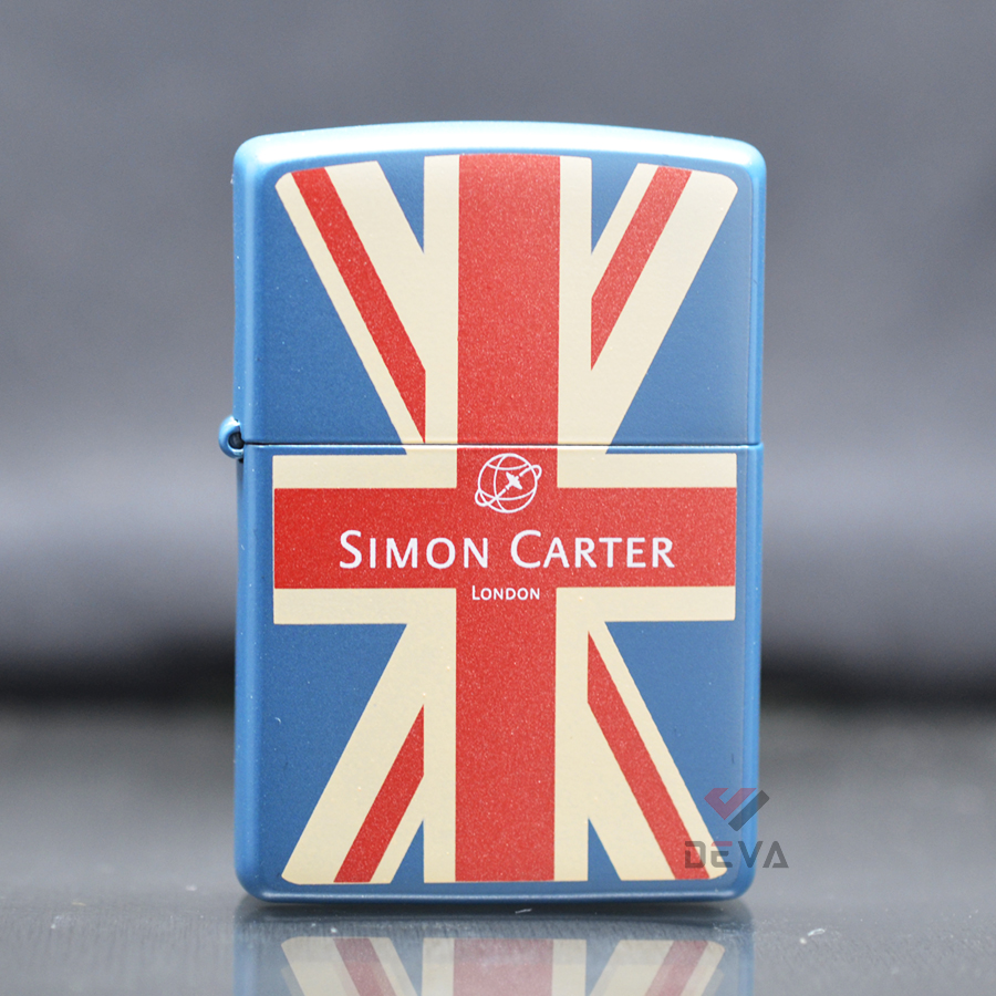 Zippo sơn lá cờ Anh Quốc in logo hãng Simon Carter